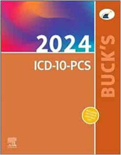 Choose the book designed by coders for coders! Buck's 2024 ICD-10-PCS includes all the ICD-10-PCS codes you need to know to ensure the most accurate billing and reimbursement for inpatient medical procedure coding. As coders need extensive knowledge to code with ICD-10-PCS ― and to choose from the thousands of possible codes ― this edition provides colorful anatomy plates (including Netter’s Anatomy illustrations) and tables organized to simplify the process of choosing and building procedure codes. It comes with durable spiral binding, and includes a companion website with the latest coding updates. ICD-10-PCS Official Guidelines for Coding and Reporting (OGCR) provide easier reference to coding rules when they are needed most. Convenient Guide to the 2024 Updates in the front of the book lists all new, revised, and deleted codes, providing at-a-glance lookup of the coding changes. Unique!Full-color anatomy plates (including Netter’s Anatomy art) are included in the front of the book to help you understand complex anatomic information and how it may affect choosing codes. American Hospital Association's Coding Clinic® citations include official ICD-10-PCS coding advice relating to specific codes and their usage. Hospital Acquired Condition (HAC) symbol notes procedures related to HACs as outlined in the MS-DRG. Symbols for Non-Covered and Limited-Coverage Procedures indicate related material outlined in the Definitions of Medicare Code Edits. Sex edits from the Definition of Medicare Code Edits denote codes that are used only with patients of a specific sex. Non-Operating Room Procedure symbols identify procedures that do and do not affect MS-DRG assignment. Combinations symbol identifies procedures that can affect MS-DRG assignment. Online Appendix: Procedure Combination Table displays each procedure cluster and the corresponding DRG, as well as a few procedure combinations that are designated as non-OR. NEW! Updated 2024 Official Code set reflects the latest ICD-10 codes needed for procedural coding.