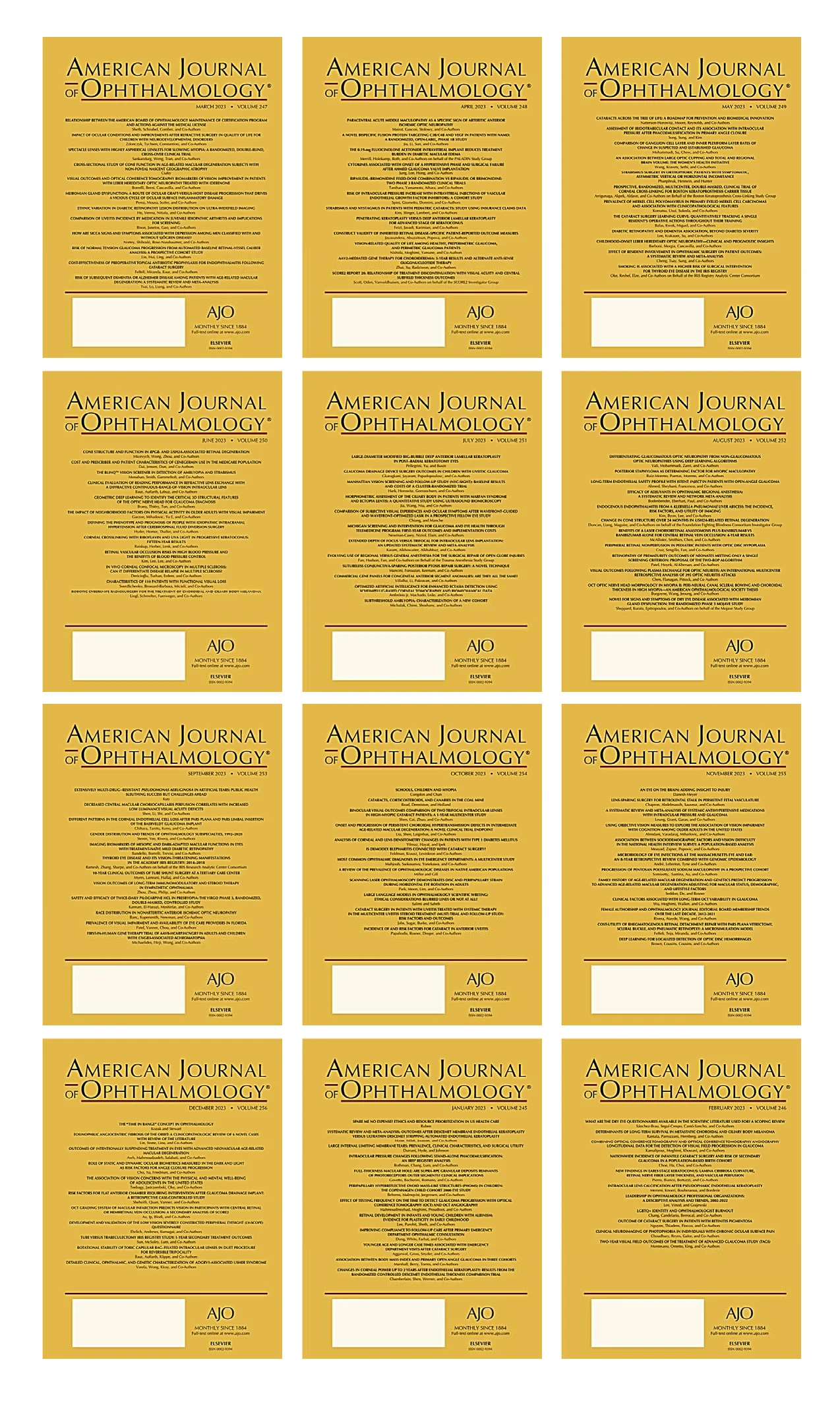 American Journal of Ophthalmology 2023 Full Archives True PDF